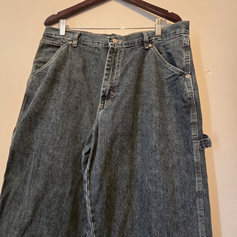 Vtg Wrangler Jeans Mens 34x34 Baggy Carpenter Straight Cotton Streetwear Skater - Picture 3 of 16